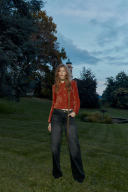 VELVET JACKET WITH SHOULDER PADS