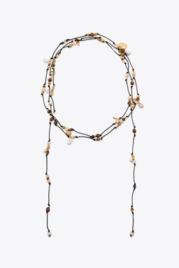MULTI-POSITION CORD BEADED CHARM NECKLACE - Zara фото 3