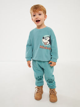 Bisiklet Yaka Mickey Mouse Bask?l? Erkek Bebek Sweatshirt - Waikiki фото 2
