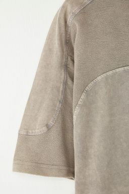 TRENDYOL MAN Vizon Oversize/Genis Kesim Eskitme/Soluk Efekt Kumas Mix Detayl? T-Shirt TMNSS25TS00014 - Trendyolmilla фото 13