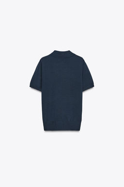 SHORT SLEEVE KNIT POLO TOP - Zara фото 7