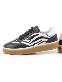 03-Y6-1B BLACK/WHITE Полуботинки спортивные женские (натуральная кожа)