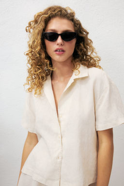 Camisa playera de lino - H&m фото 3