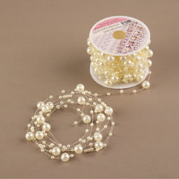 Жемчуг на леске, 3/8 мм, 9±0.5 м, цвет молочный