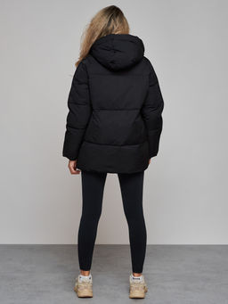 Зимняя женская куртка модная с капюшоном черного цвета 52308Ch - Holdluck фото 7