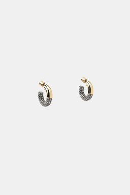 RHINESTONE HOOP EARRINGS - Zara фото 8