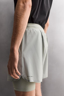PANTALONES CORTOS RUNNING 2 EN 1 / Gris perla - Zara фото 5