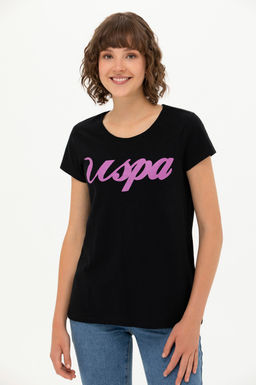 Женская черная футболка с круглым вырезом Неожиданная скидка в корзине - U.s. polo assn фото 11