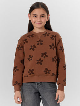 Свитшот для девочек коричневый