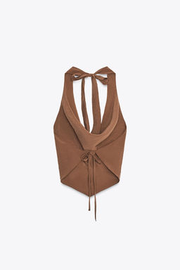 FLOWING DRAPED HALTER TOP - Zara фото 4