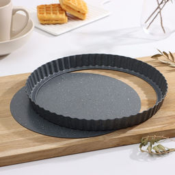 Форма для выпечки Доляна, d=28 см, съёмное дно, антипригарное покрытие, цвет серый