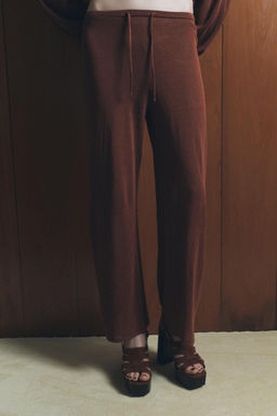 PLAIN KNIT STRAIGHT-LEG TROUSERS - Zara фото 2