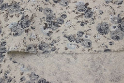 Полулен "Серо-голубые розочки" (на т.суровом), ш.1.5м, хлопок-70%, лен-30%, 140гр/м.кв