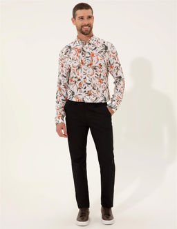 Siyah Regular Fit Kanvas Pantolon