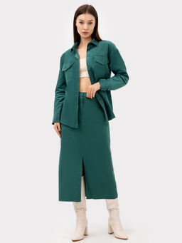 Рубашка женская в пыльно-изумрудном цвете т.пыльно -изумрудный 122897/1