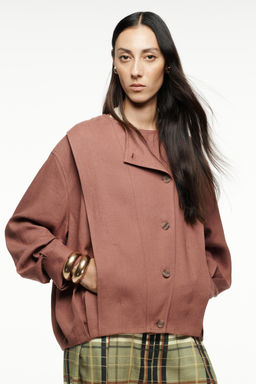 ZW COLLECTION LINEN BLEND BOMBER JACKET - Zara фото 6