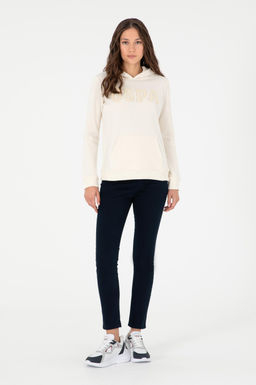 Женский базовый свитшот кремового цвета Неожиданная скидка в корзине - U.s. polo assn фото 4