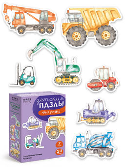 ФРЕЯ PZL-BК-007 Пазлы для малышей Строительная техника 24 элемент