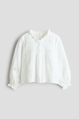 Blusa de algod?n con bordado ingl?s