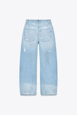 TRF RIPPED BAGGY MID-WAIST JEANS - Zara фото 8