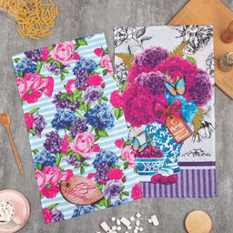 Набор кухонных полотенец Доляна С 8 марта! 35х60см-2 шт, 100% хлопок, рогожка 160 г/м2  фото 2