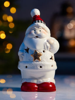 Светодиодная фигура «Дед мороз в свитере», 13.8×6×7 см, 1 LED, керамика, от батареек LR44×3, тёплый белый свет