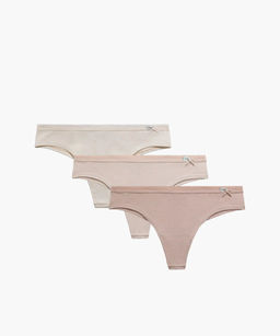 ATLANTIC 3CLP-005 Трусы бразилиана Brazilian - набор 3 шт. темный экрю + бежевый + пудровый