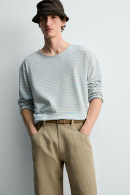 CAMISETA JACQUARD RAYAS LIMITED EDITION / Azul claro - Zara фото 5