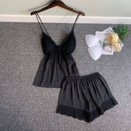 K11647 Костюм домашний: шорты и топ ЧЕРНЫЙ