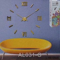 Часы аппликация 3D 100-120 см / AL031G /уп 36/ золото