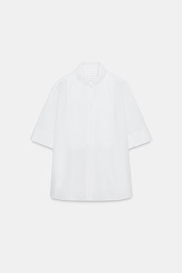 CAMISA POPEL?N PECHERA ZW COLLECTION / Blanco - Zara фото 6