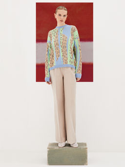 Джемпер с жаккардом леопард 421.070407/Персиковый - Seven senses фото 2