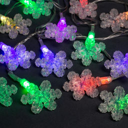 Гирлянда Нить 5 м с насадками Снежинки, IP20, прозрачная нить, 20 LED, свечение мульти (RG/RB), мигание, 220 В - Luazon lighting фото 8