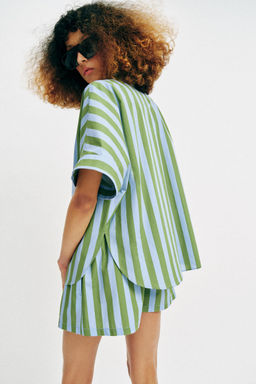 SHORTS RAYAS / Verde / Azul - Zara фото 6