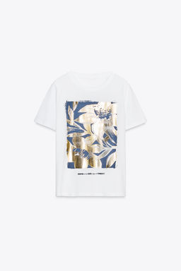 T-SHIRT WITH METALLIC PRINT - Zara фото 13