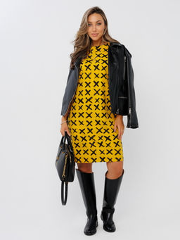 Платье женское П-193 (футер 2х нитка пенье г/к) Горчица