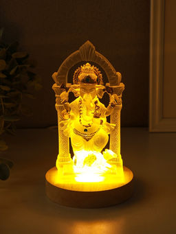 Фигурка светящаяся «Ганеша в арке», прозрачный, 10×10×18.5 см