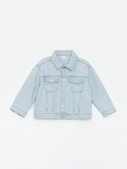 G?mlek Yaka Basic K?z ?ocuk Jean Ceket
