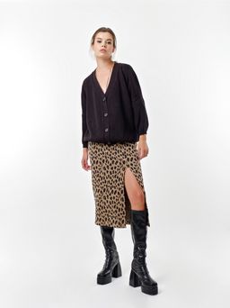 Джемпер вязаный оверсайз на пуговицах из хлопка черный