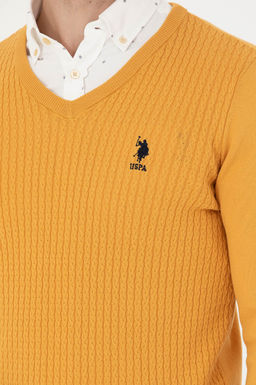 Мужской горчичный базовый свитер Неожиданная скидка в корзине - U.s. polo assn фото 14