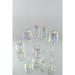 Бокалы для шампанского Magistro «Дарио», 180 мл, 7×27.5 см, набор 6 шт., стекло, перламутровые