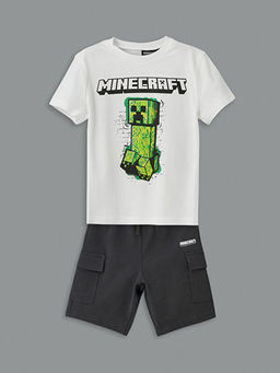 Minecraft Bask?l? Erkek ?ocuk Ti??rt ve ?ort 2li