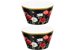 Набор 2 салатников 600 мл 13*13*7,5 см Маки на черном NEW BONE CHINA - Elan gallery фото 7