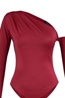 TRENDYOLMILLA Siyah Asimetrik Yaka Uzun Kollu Esnek Alttan C?tc?tl? Orme Body TWOAW22BD0080  фото 7