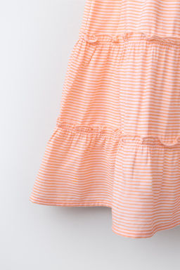 VESTIDO RIB VOLANTES / Naranja claro - Zara фото 4