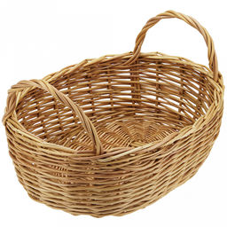 Корзинка плетеная №2 34х25х10см, овальная, глубокая, дно и стенки из ивовой лозы, с ручками, ручное плетение (Россия)