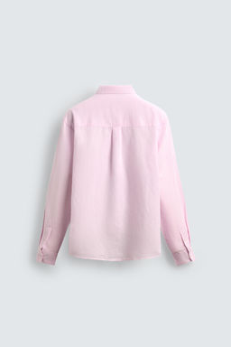 CAMISA REGULAR FIT LINO - ALGOD?N / Rosa - Zara фото 7