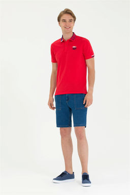 Мужская красная футболка с воротником-поло - U.s. polo assn фото 11