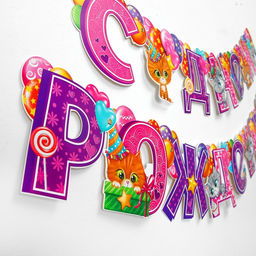 Гирлянда бумажная на люверсах «С днём рождения!»