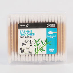 Ватные палочки, коробка бамбук